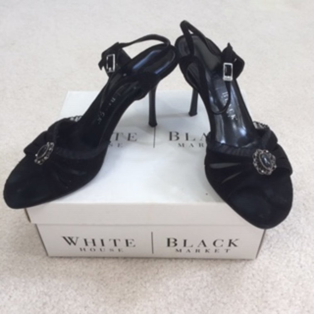 White House/Black Market Suede Black Dress Sandal